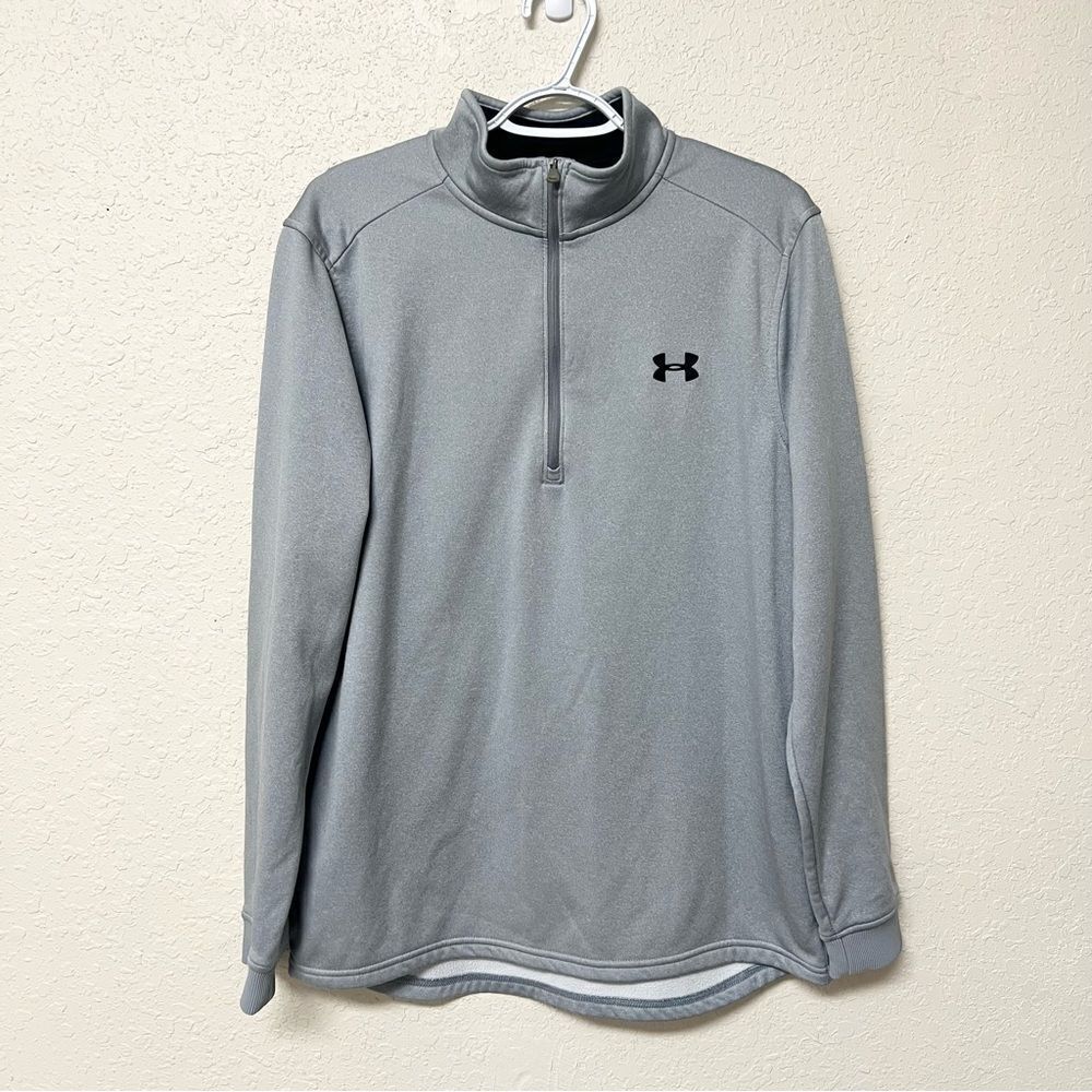 Under Armour ColdGear 1/2 Zip Fleece Men's Size L Gray Pullover Golf 1320745